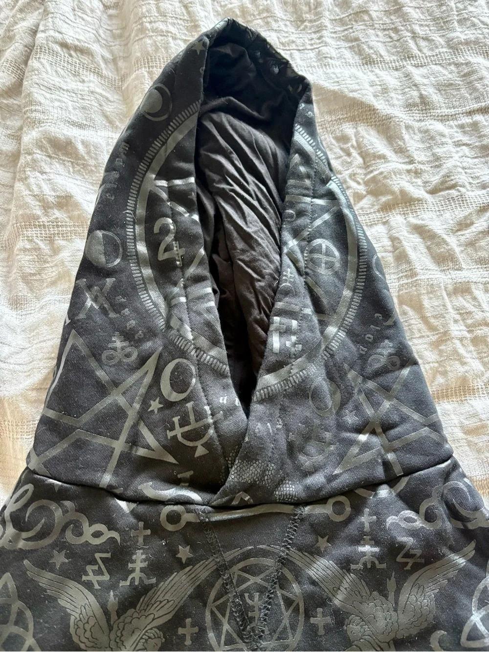 Killstar Black Matte & Gloss Occult Hooded Tunic - Picture 7 of 9